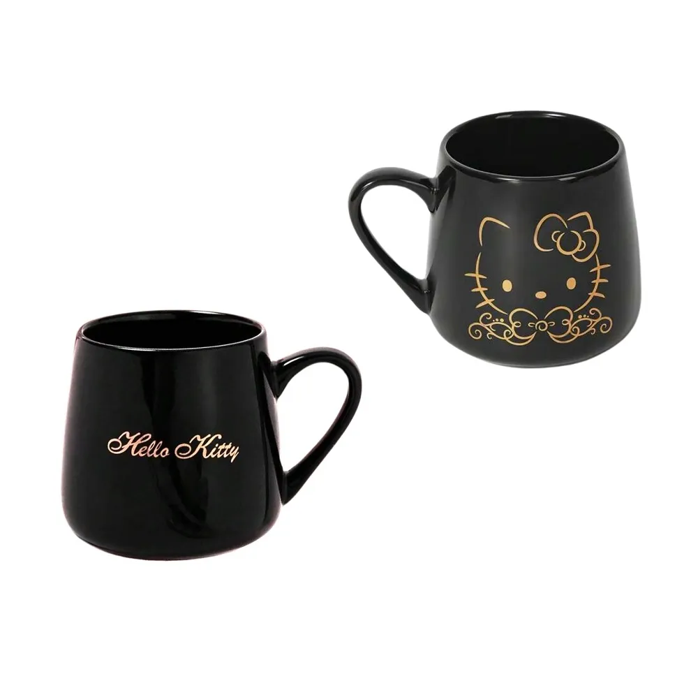 Hello Kitty Black Mug With Gold Text