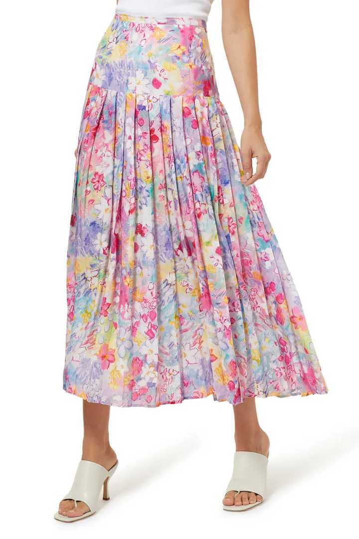 Rixo London - Pleated Floral Print Skirt