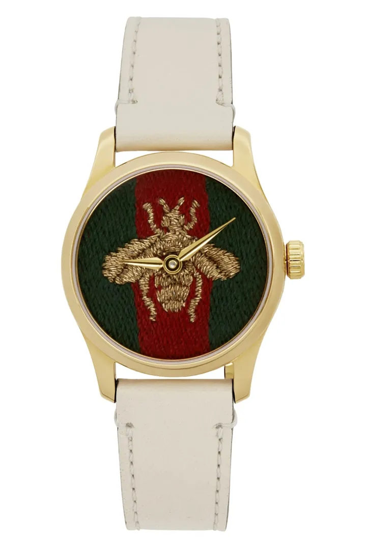 Gucci - White G-Timeless Bee Watch