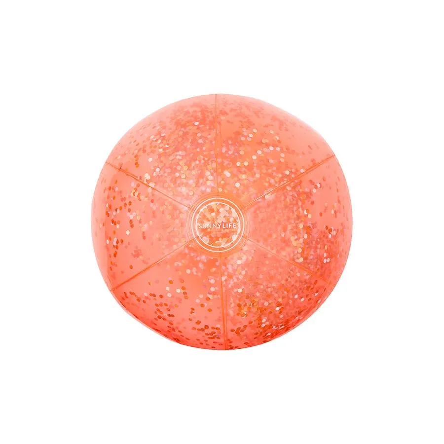 Inflatable Beach Ball, Glitter Coral