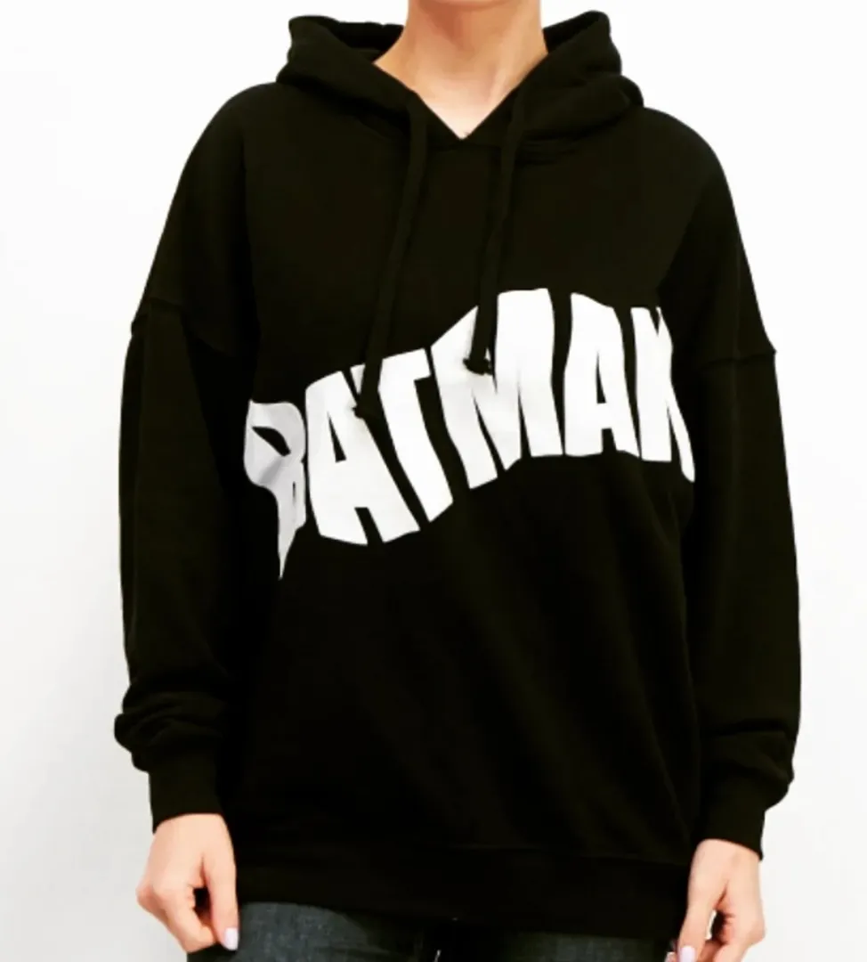 Batman Womens Long Sleeves Hoodie - Black