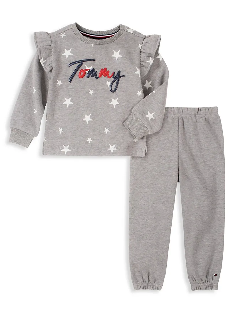 Tommy Hilfiger - Baby Girl's 2PCS Ruffled Star-Print Top & Pants Set
