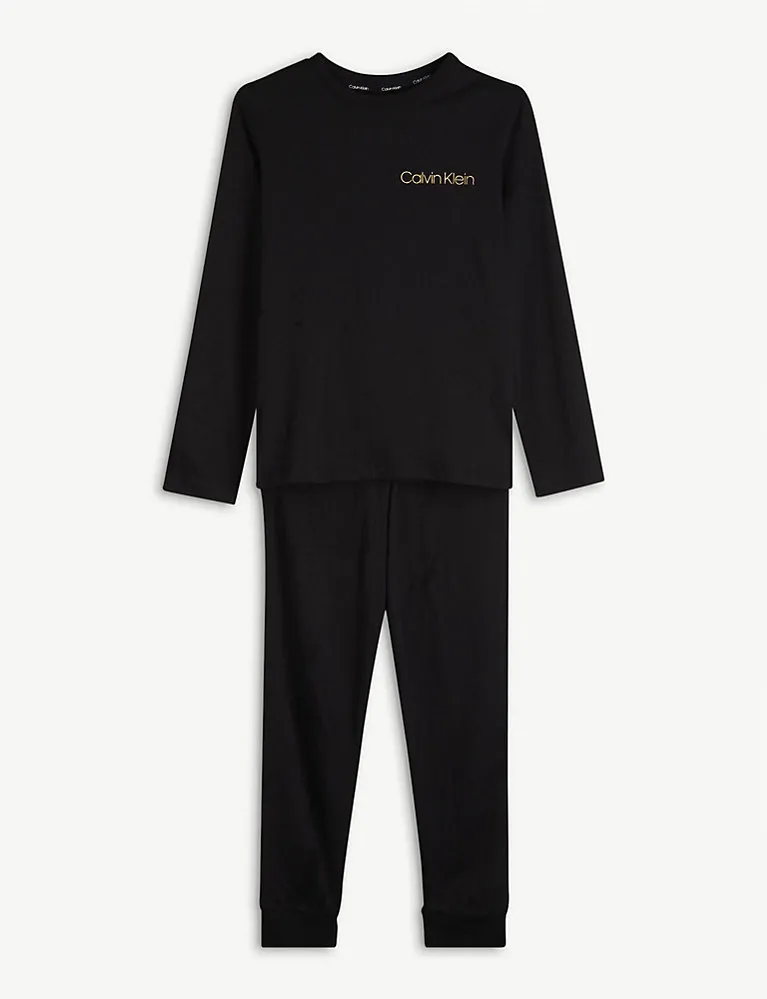 Calvin Klein Brand-Print Cotton Pyjama Set 8-10 Years