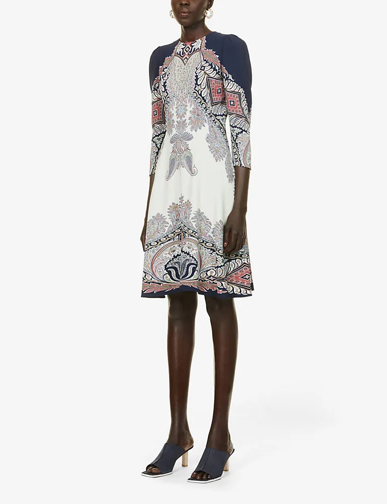 Etro Stromboli Paisley-Print Stretch-Woven Midi Dress
