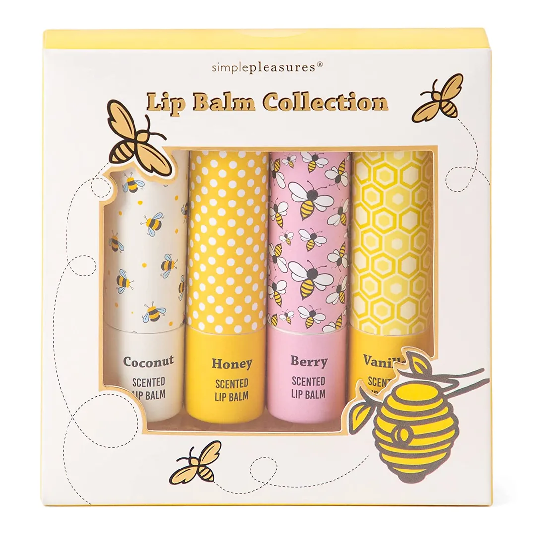 4 PCS Scented Lip Balm Set - Honey