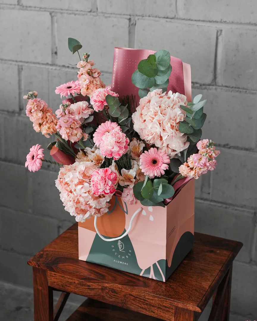 Pink hand flower