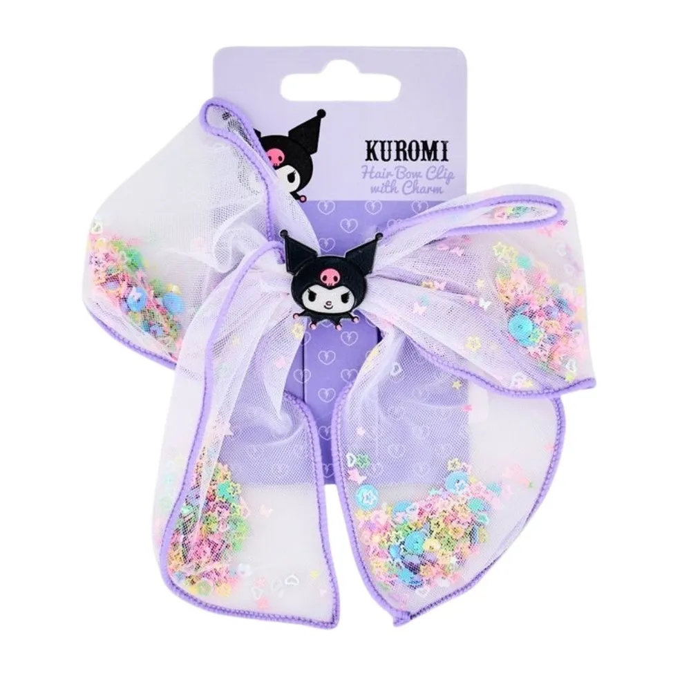 Kuromi Bow Hair Clip With Charm