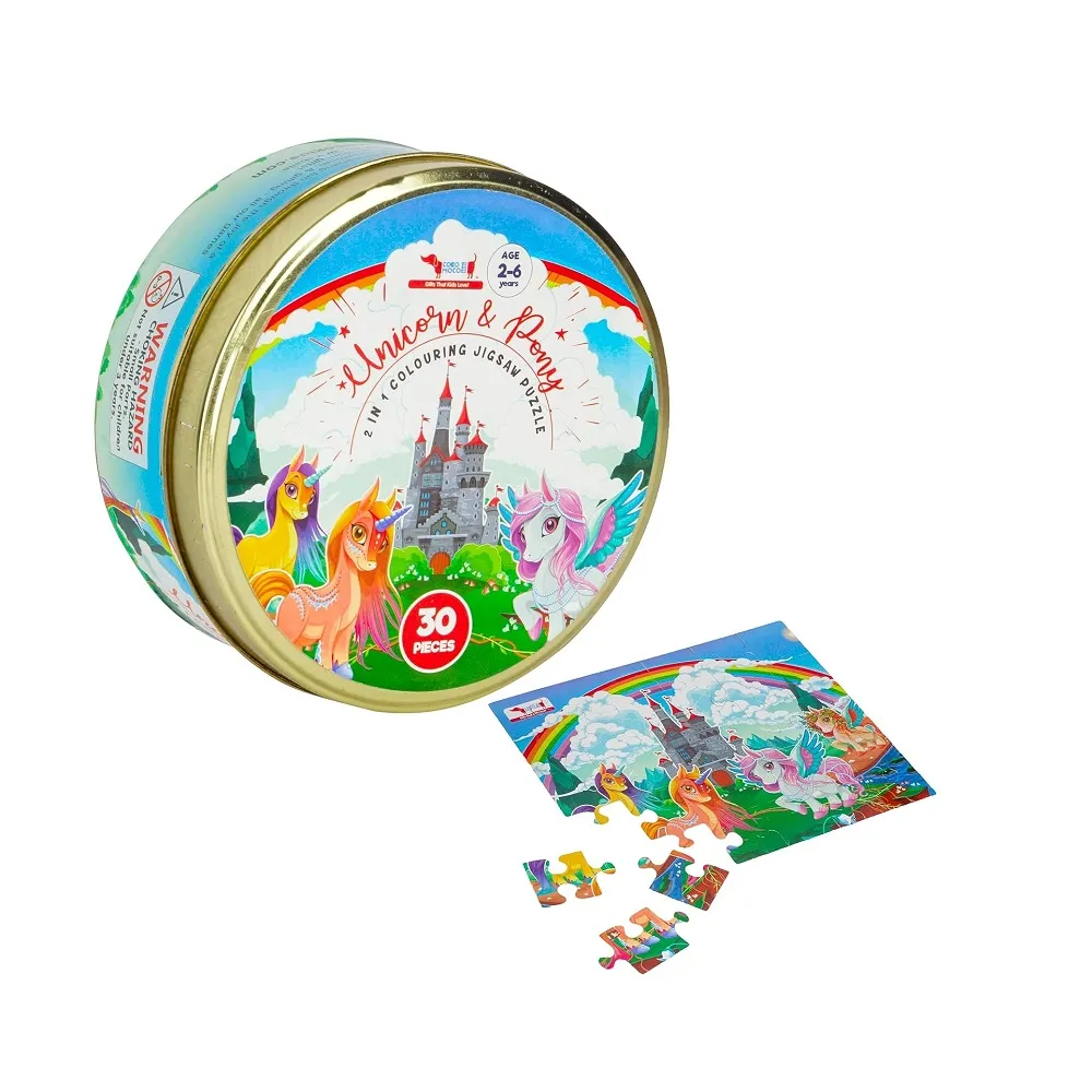 Unicorn & Pony 2 in 1 Colouring Jigsaw Puzzle