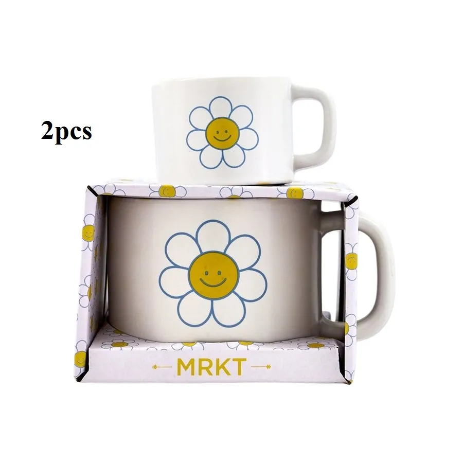 2 PCS Ceramic Mugs Gift Set - Sunflower