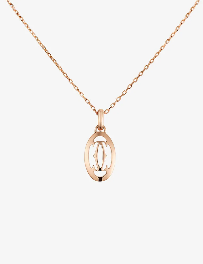 Cartier Double C Logo Rose-Gold And Diamond Necklace