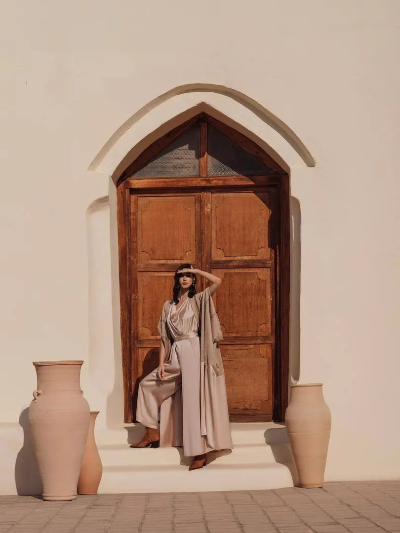 Suede jumpsuit set