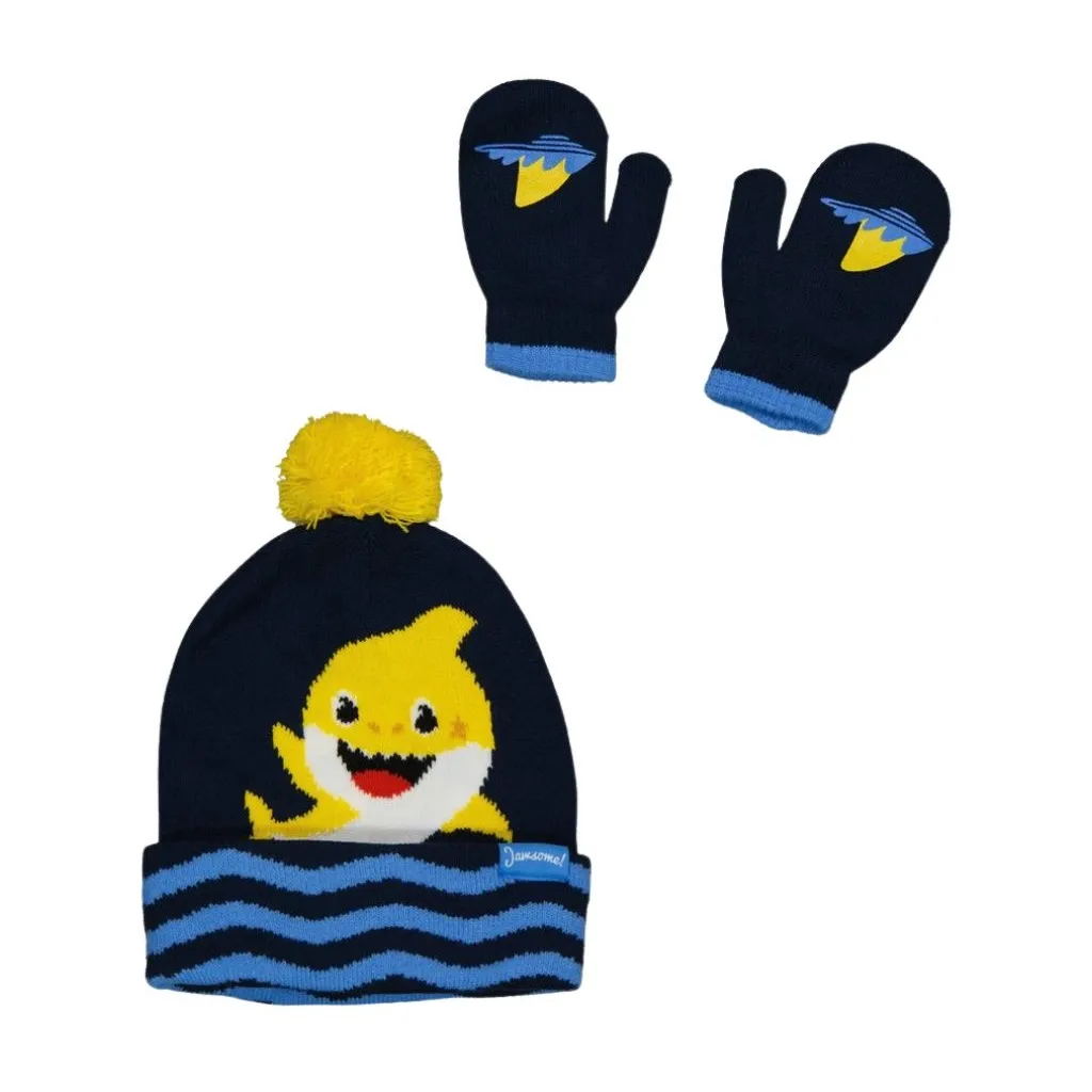 Baby Shark Kids Beanie & Gloves Set (Ages 3-8)
