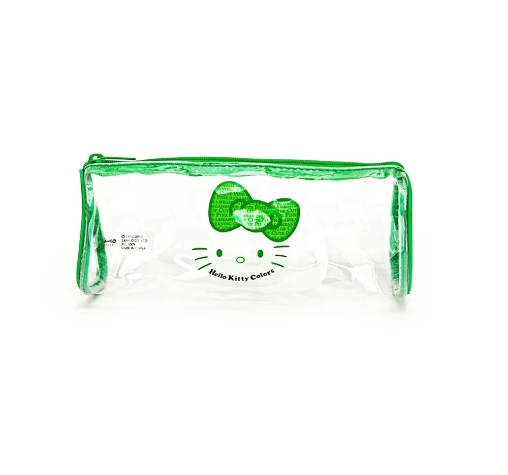 Hello Kitty Transparent Pencil Case - Green