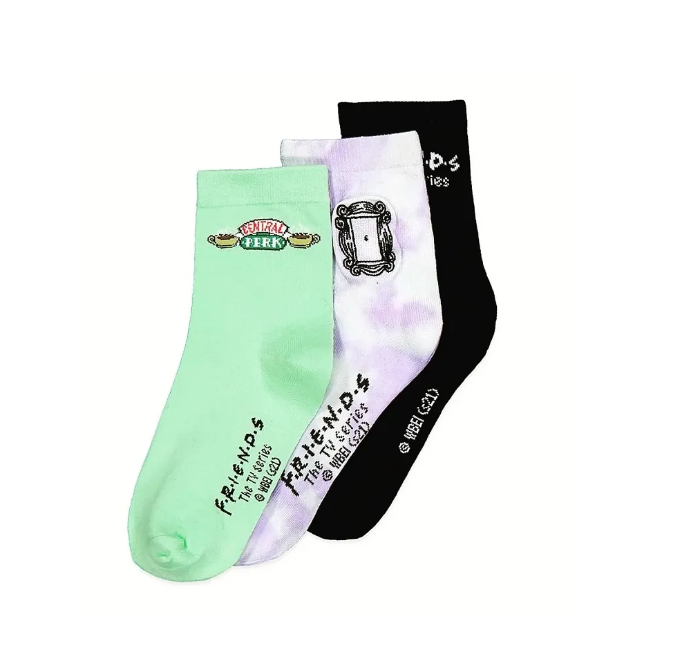 Friends 3 Pairs Embroidered Socks