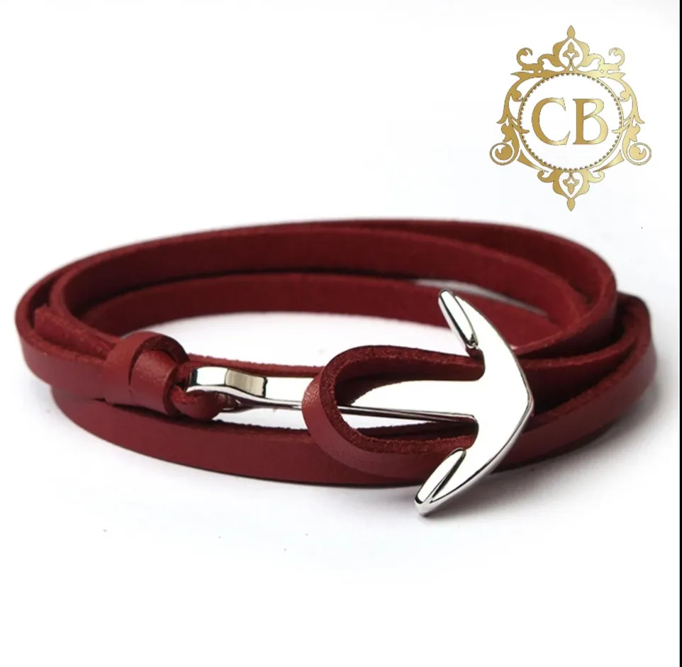 Anchor Burgundy Bracelet