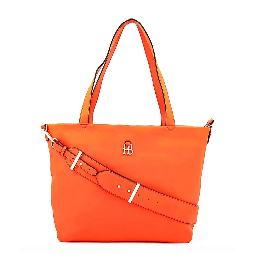 Roccobarocco - Soft Leather Large Satchel Bag - Orange