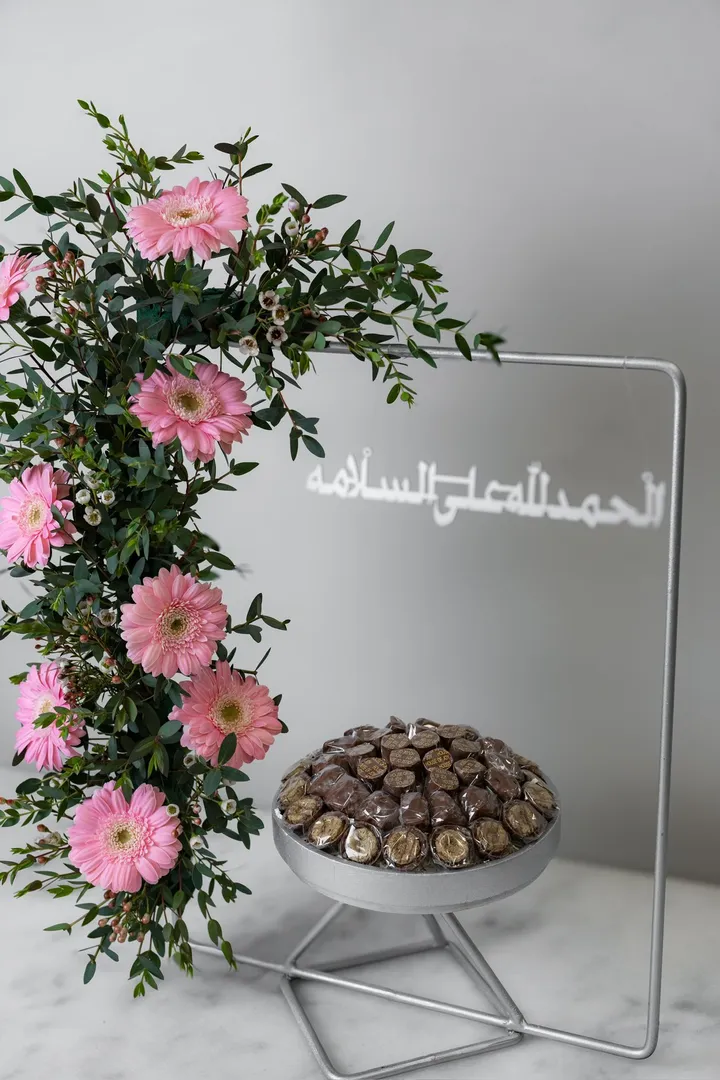 Pink Gerbera - Gray Stand