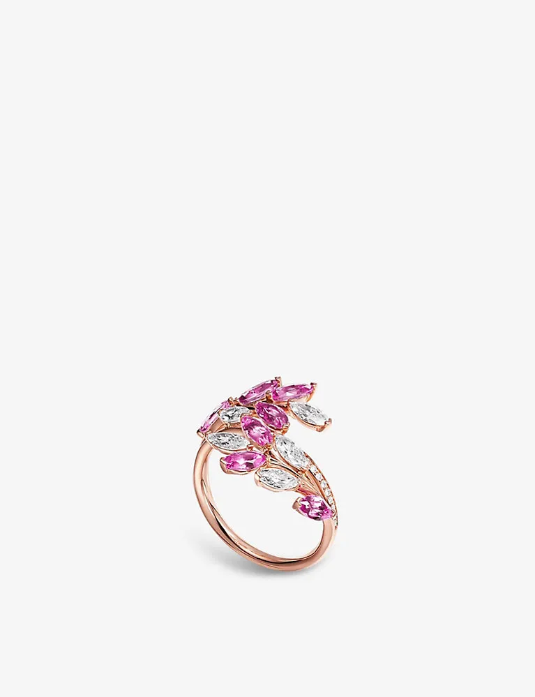 Tiffany & Co Tiffany Victoria® Vine 18Ct Rose-Gold, 1.47Ct Sapphire And 0.82Ct Diamond Bypass Ring