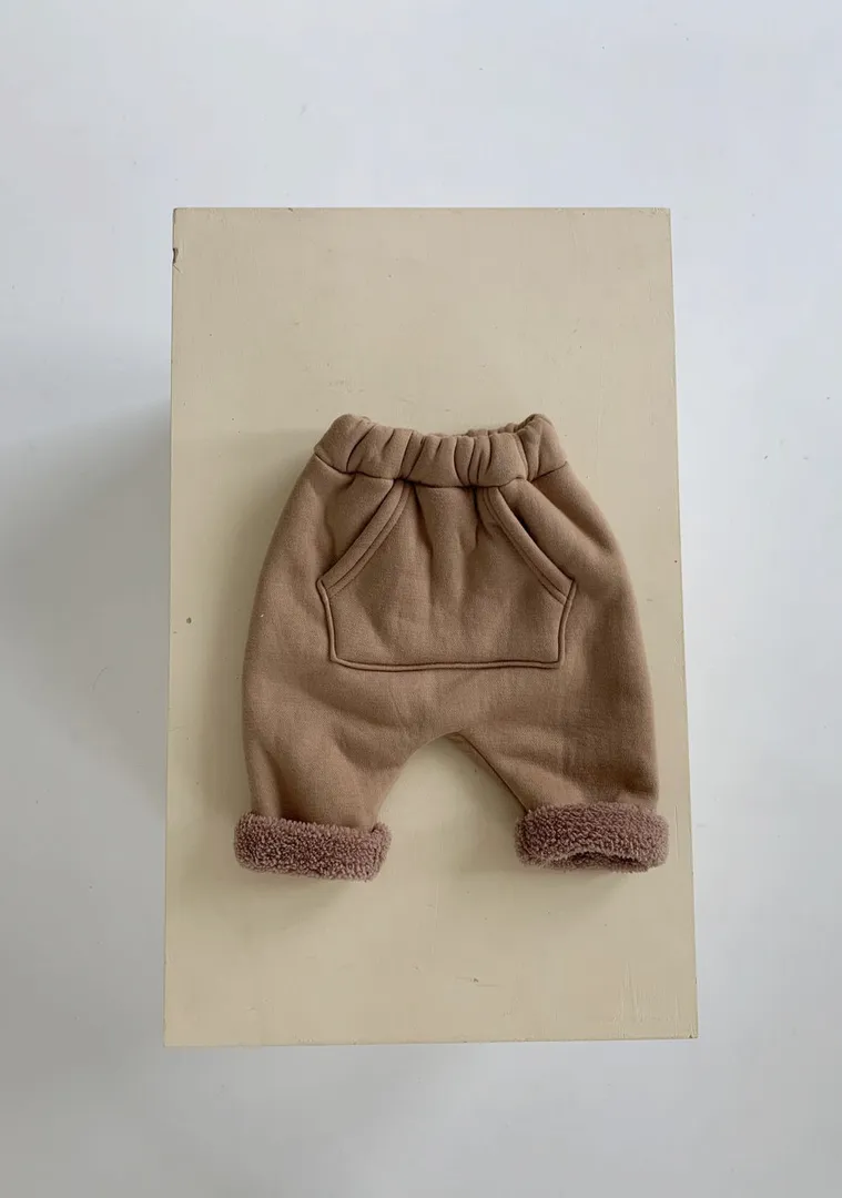 Fleece-Lined Joggers- Camel