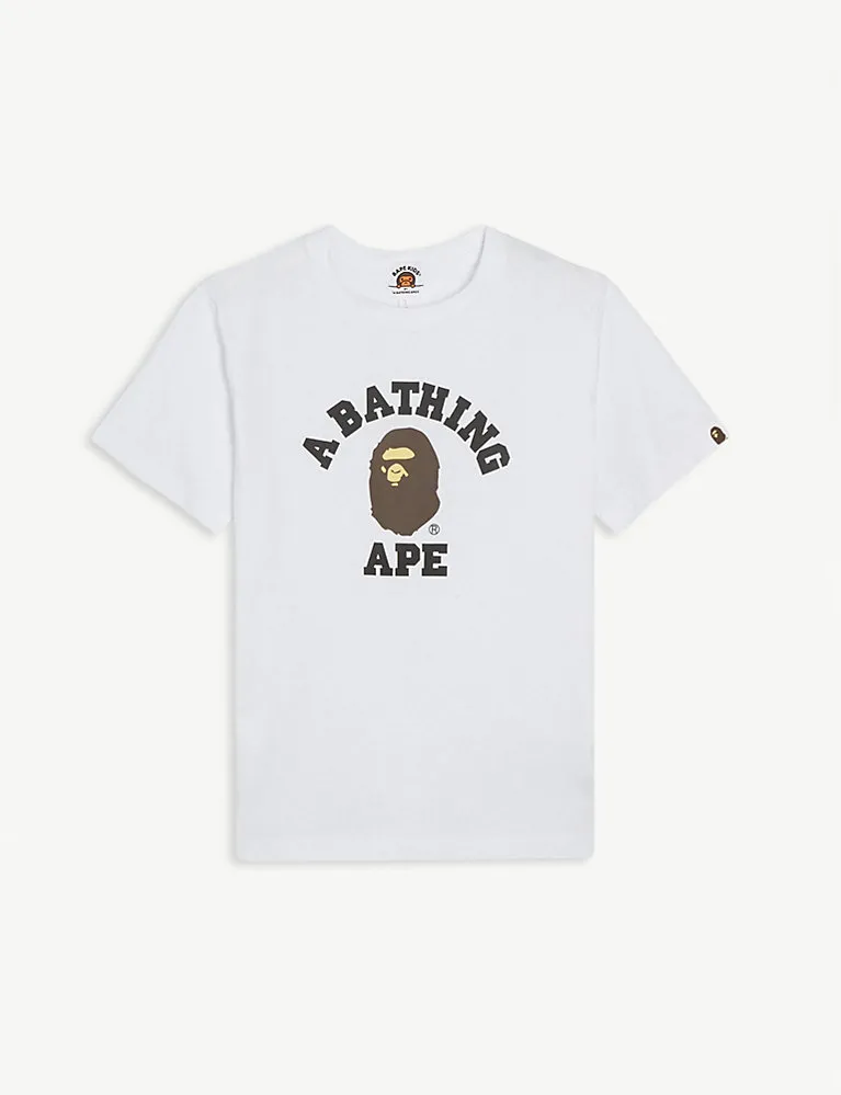 A Bathing Ape College Logo-Printed Cotton T-Shirt