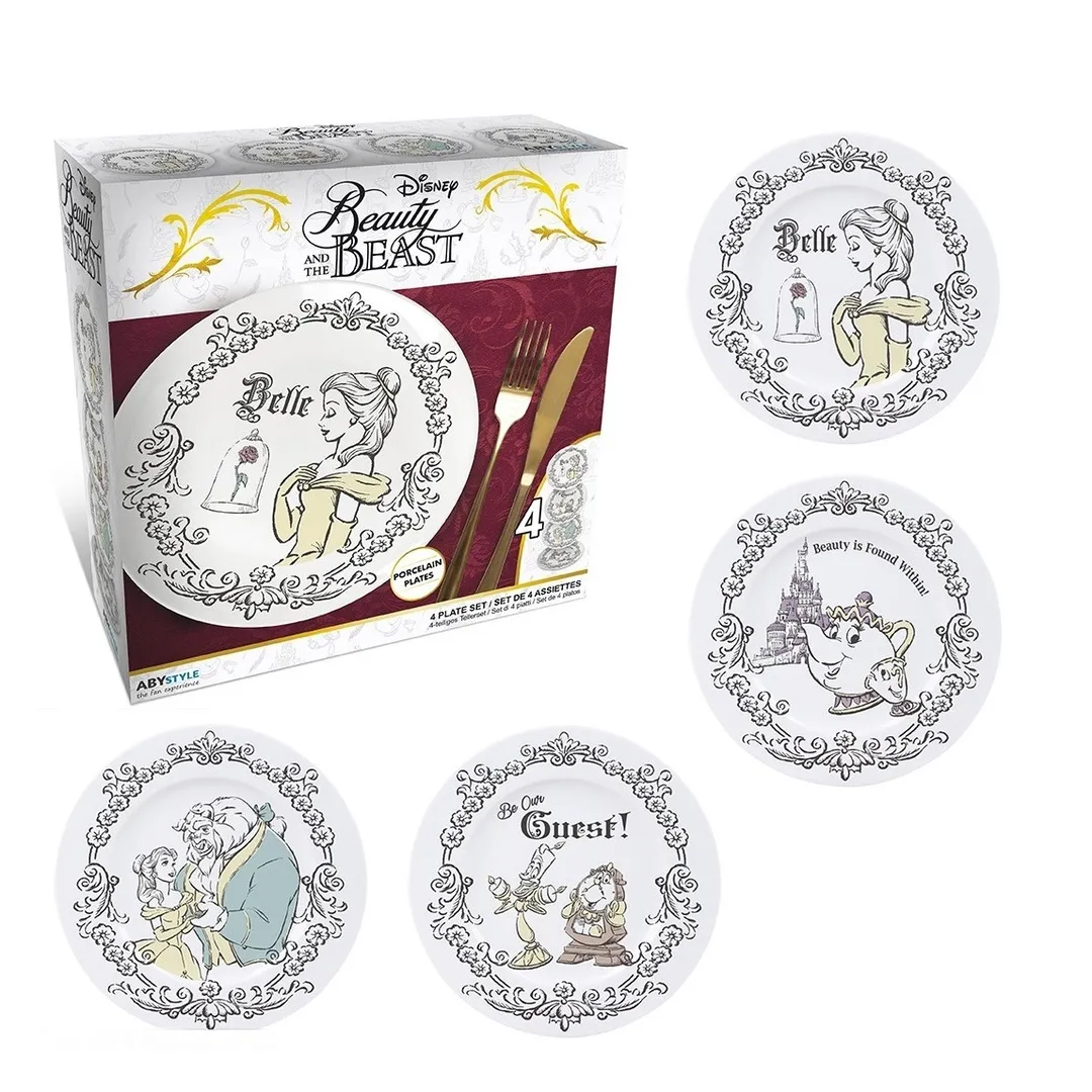 Beauty And The Beast Set of 4 Plates 21 CM