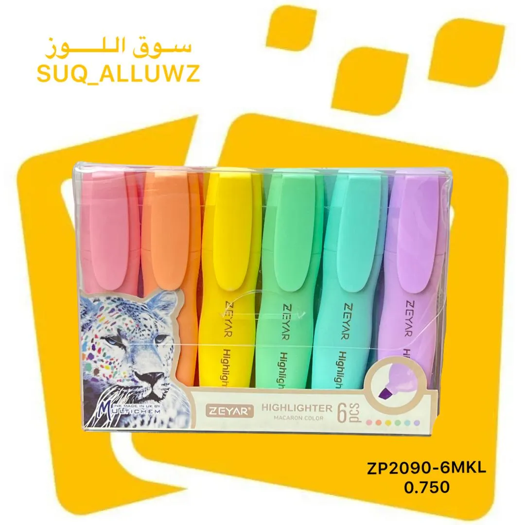 اقلام هايلايتر 6 الوان ZP2090-6MKL
