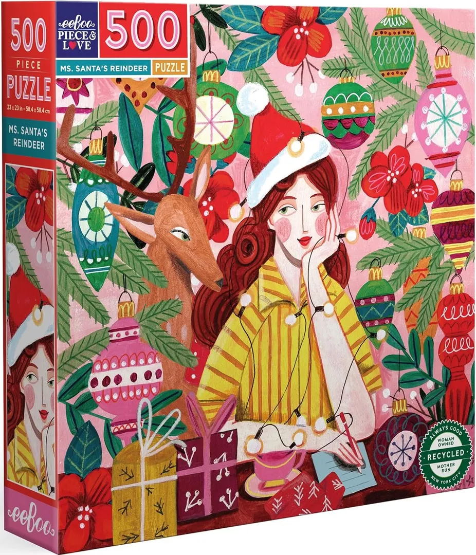 Ms. Santa's Reindeer 500Pcs Sq Puzzle