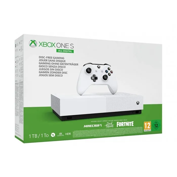 Xbox One S 1TB Minecraft, Sea of Thieves and Fortnite + DCL Pack