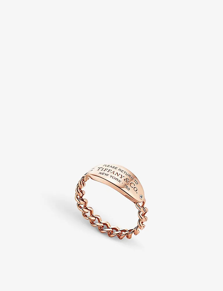 Tiffany & Co 18 Ct Rose Gold .007 Ct Diamond Ring