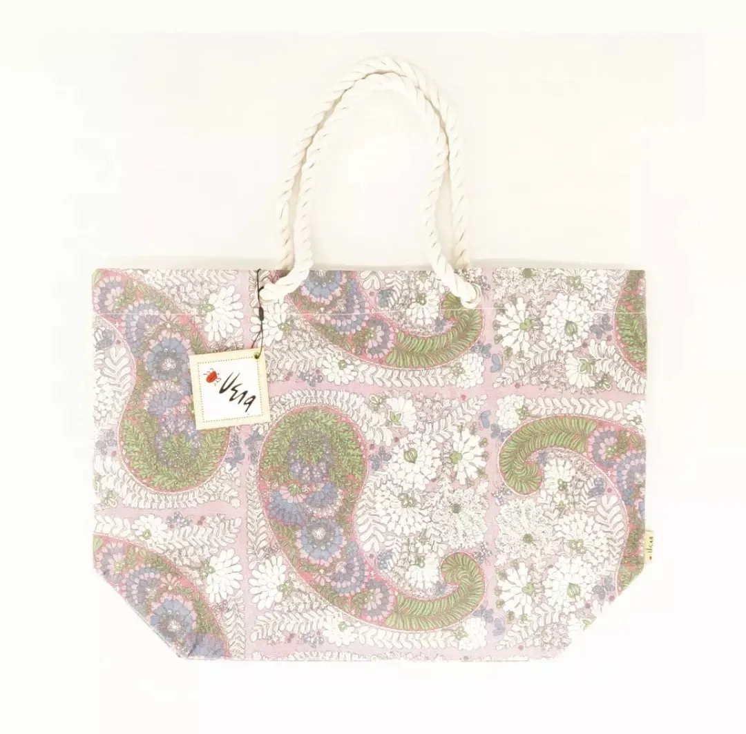 Paisley Poppy Canvas Tote Bag
