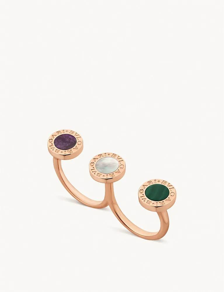 Bvlgari 18Ct Rose-Gold And Mother-Of-Pearl Ring