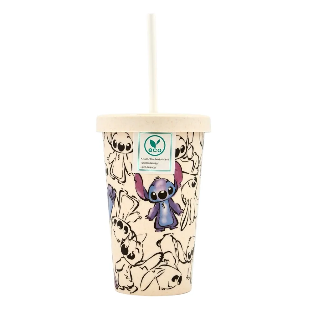 Stitch Bamboo Tumbler With Straw