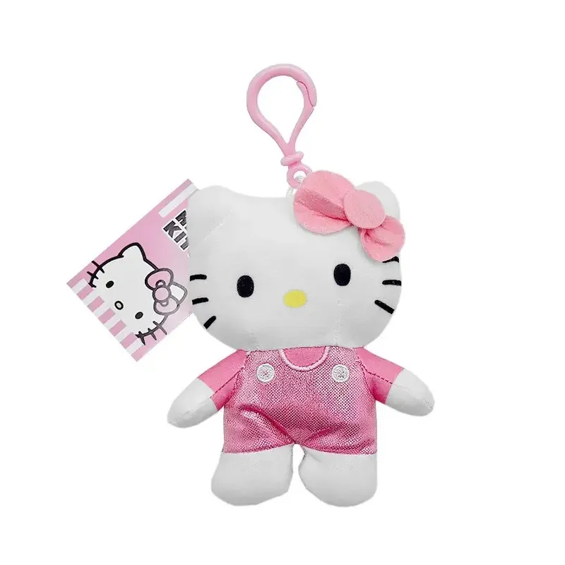 Hello Kitty Plush On Keychain Clip With Zipper