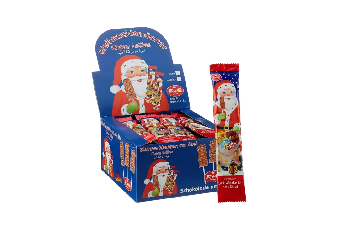 E&G Chocolate Christmas Lollipops 50 Pieces