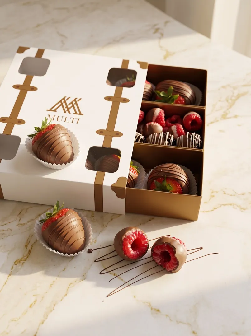 Strawberry, Raspberry & Blueberry Chocolate Box