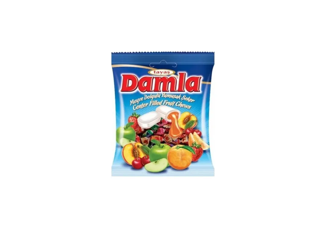 Tayas Damla Center Filled Assorted Fruit Toffee 90g x 24 pcs