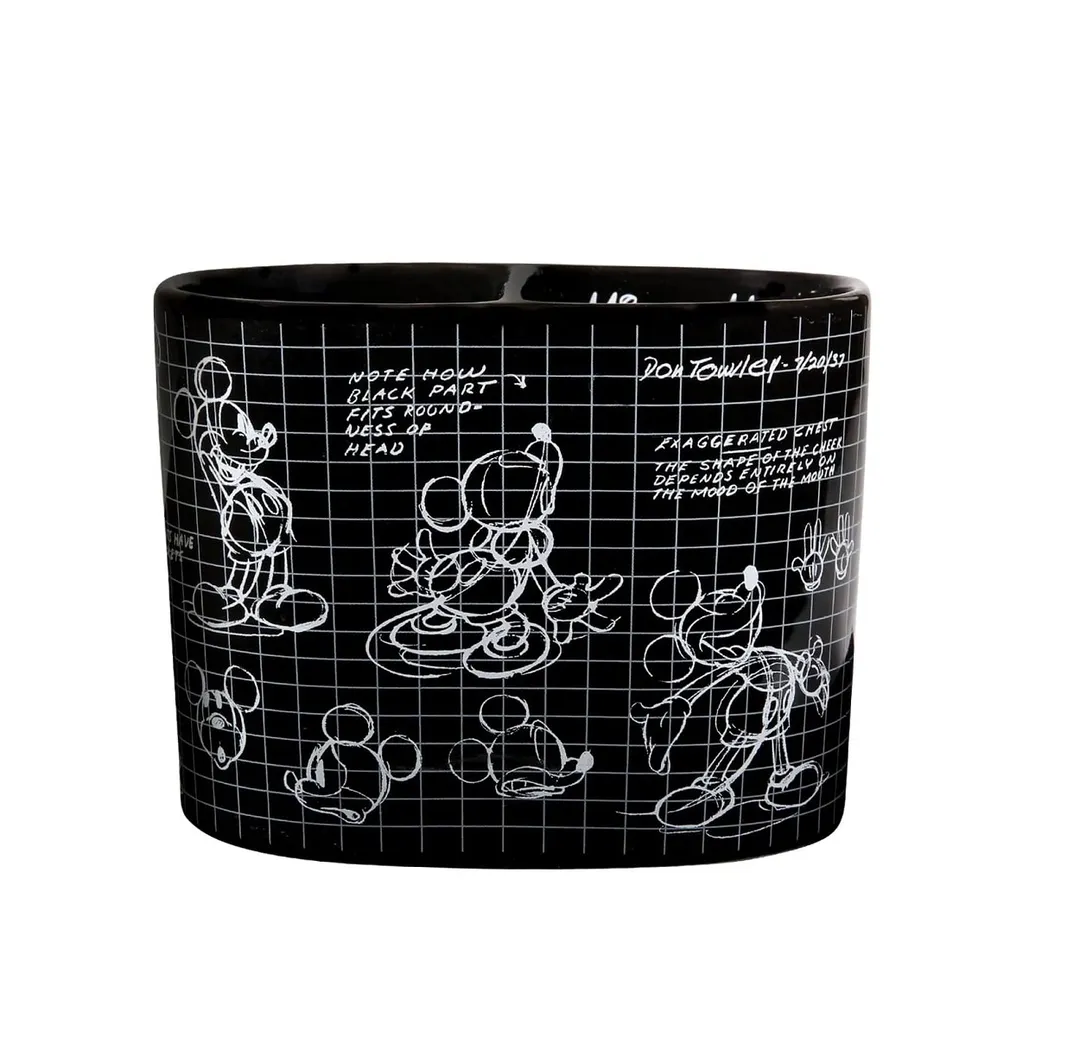 Mickey Mouse Ceramic Holder (Toothbrush, Makeup, Pencils) Sketchbook Black