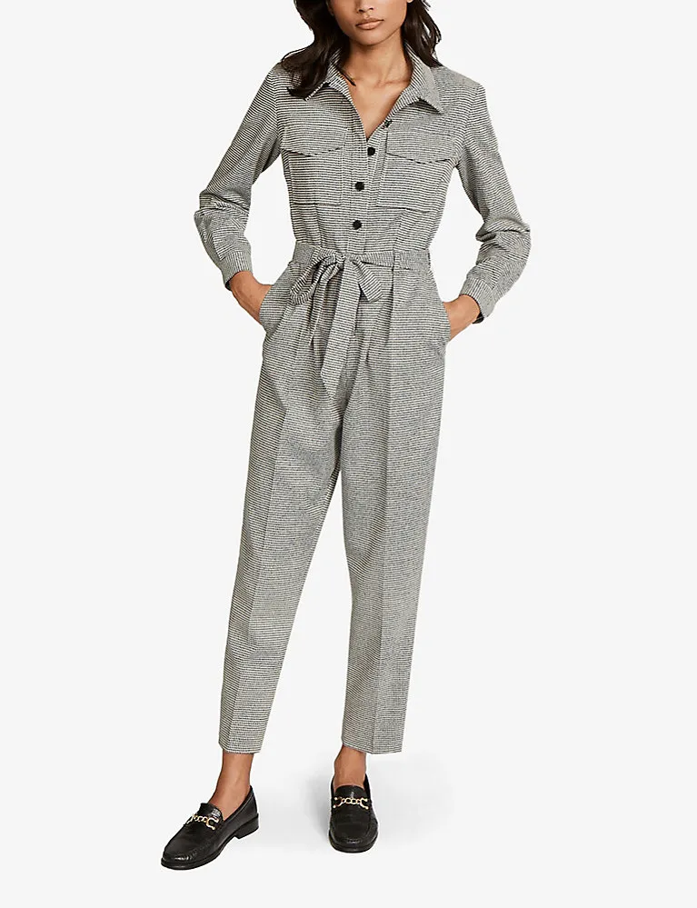 Claudie Pierlotjacques Houndstooth Cotton-Blend Jumpsuit