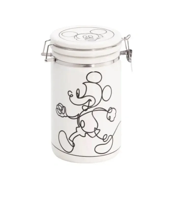Mickey Mouse Large Size Ceramic Airtight Jar (Sugar, Coffee, Cookies) White