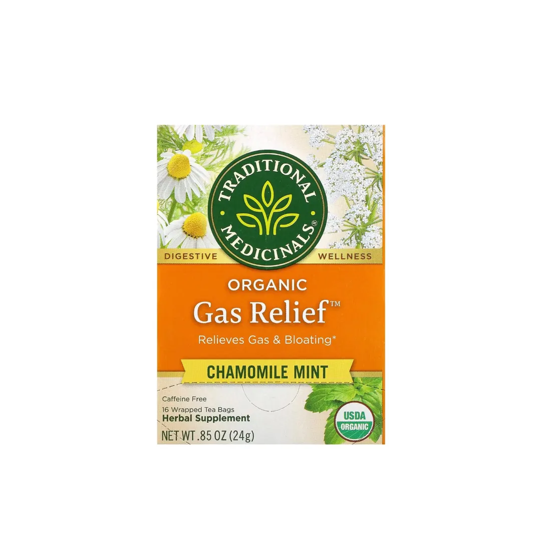 شاي علاج الغازات الأورجانيك 24 جرام 16 كيس شاي Traditional Medicinals