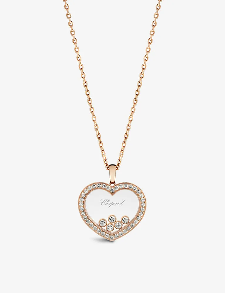 Chopard Happy Diamonds 18Ct Rose-Gold And 1.24Ct Diamond Pendant Necklace