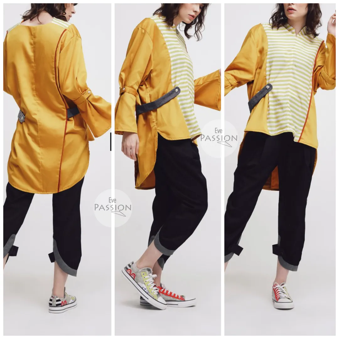 Yellow Front Strip Shirt