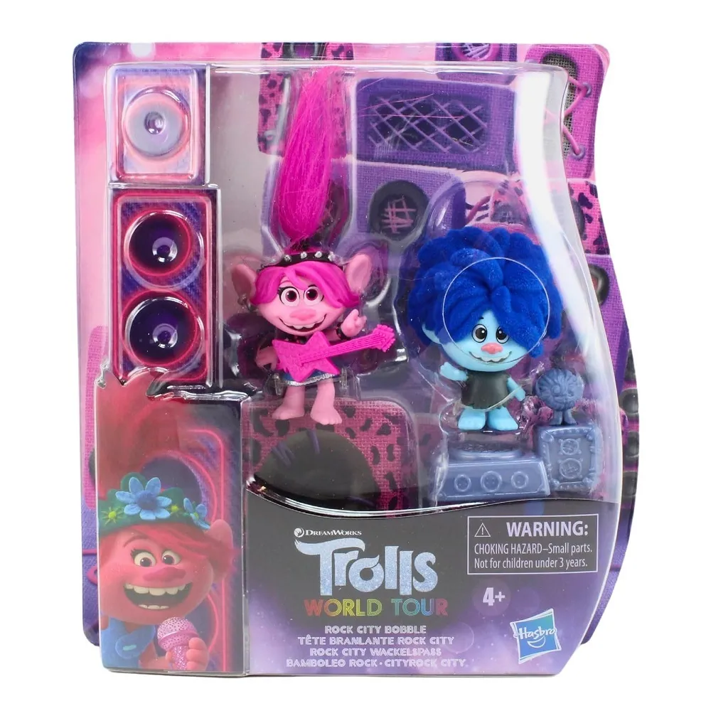 Trolls World Tour Rock City Bobble Small Doll 2 PCS