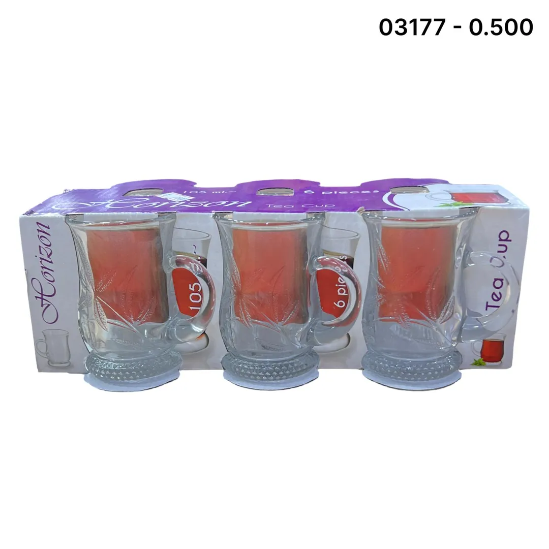 طقم استكانات 6 قطعة منقش 84772
