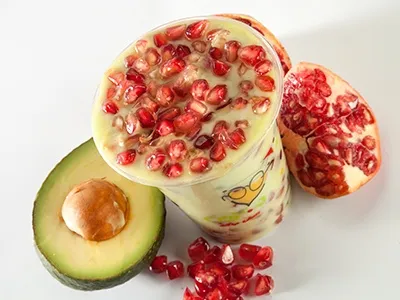 Avocado With Pomegranate Seeds