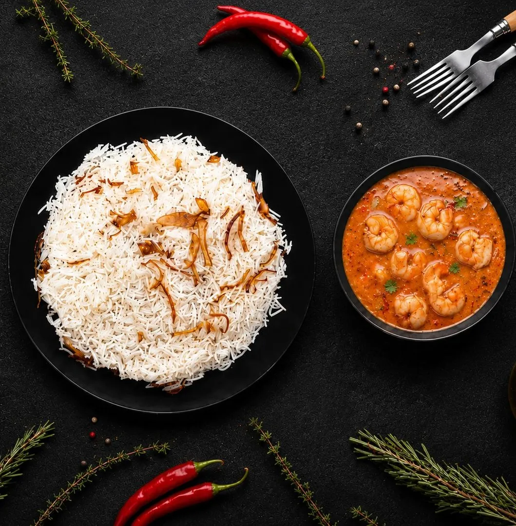 Shrimp Marq With White Rice
