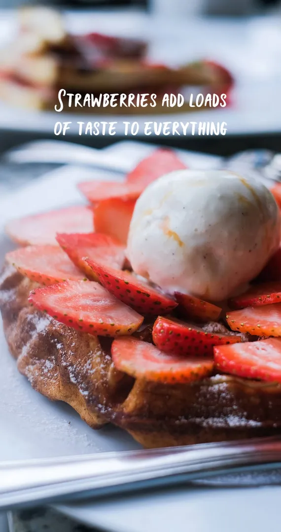 Fresh strawberry waffle