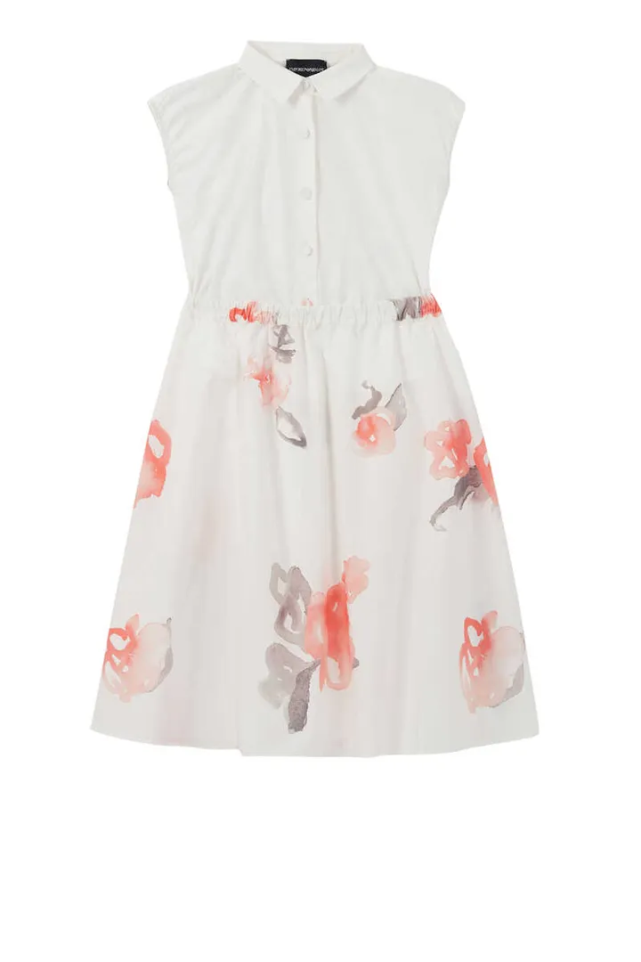 Macro Rose Shirt Dress/ Emporio Armani Kids