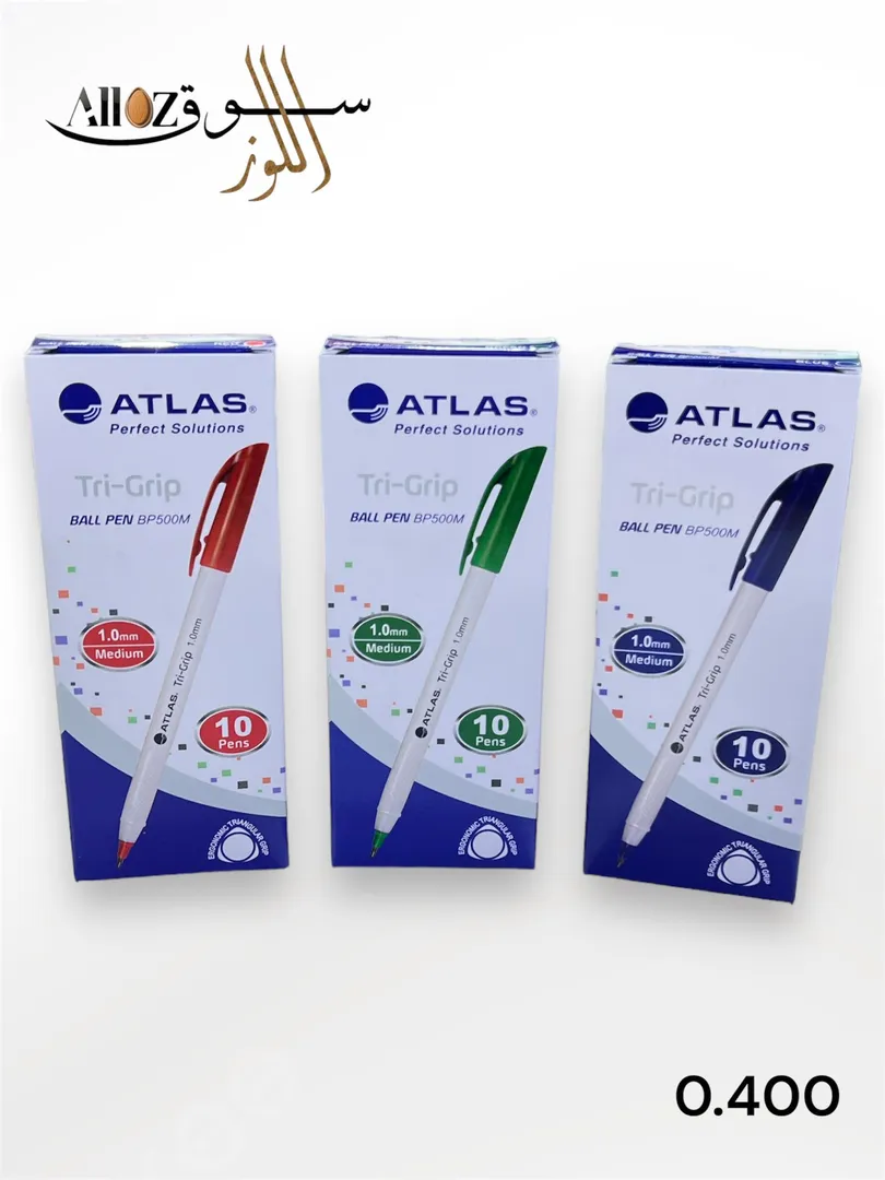 اقلام حبر جاف 10 حبة ابيض ATLAS