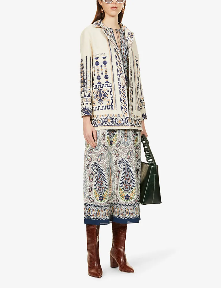 Etro Capri Paisley-Print Stretch-Crepe Midi Dress